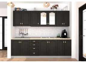 Bucatarie Zebra 2.6m MDF Wenge - frezare mustata