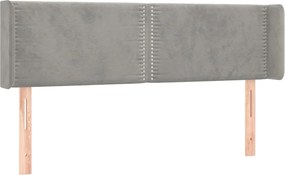 vidaXL Tăblie de pat cu aripioare gri deschis 147x16x78/88 cm catifea