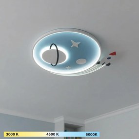 Brilagi -LED Plafonieră pentru copii STARSHIP LED/64W/230V 3000/4500/6000K albastru