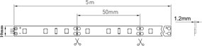 Banda LED Flash GTV pentru mobilier, lumina calda, 60 LED m, 850 lm m, 14,4 W m, 12V, IP65, 5 m Alb cald, 14.4 W m, 12 V, LED Flash, 850 lm m, 10