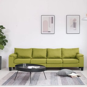 287095 vidaXL Canapea cu 4 locuri, verde, material textil