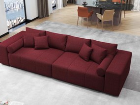 Canapea extensibilă dumonde cu ladă de depozitare si sezut confortabil din spuma high-density, Marbela Enjoy Rosu XXL 295x100 cm