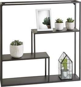 Raft LARS, negru, metal, 60x13x60 cm