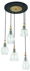 Lustra cu 5 pendule din sticla suflata, GRETEL SB5 103174