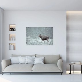 Tablou - Elan într-o pădure înzăpezită (90x60 cm)