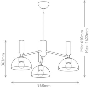 Lustră pe tijă Alora Mood ALM-JUDE3-GD-CL JUDE 3xE27/60W/230V alamă