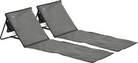 Outsunny Set 2 Șezlonguri Pliabile cu Unghi Reglabil și Buzunar cu Fermoar, 142x51x40 cm, Albastru | Aosom Romania