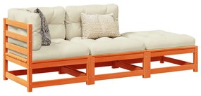 Set mobilier de gradina cu perne, 3 piese, lemn masiv de pin