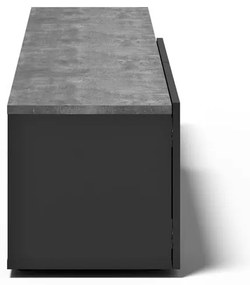 Comodă TV neagră cu aspect de beton 180x38 cm Verone – TemaHome