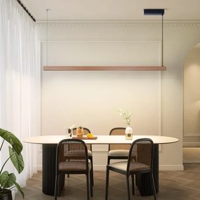 Immax NEO 07304L - Lustră LED reglabilă pe cablu MADEIRA, 33W/230V, Wi-Fi Tuya, 152 cm, stejar