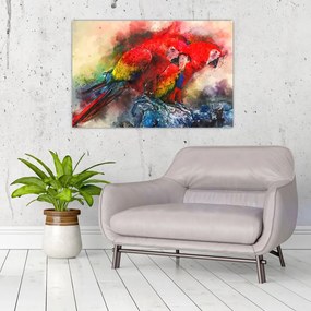 Tablou - Papagali roșii ara (90x60 cm)