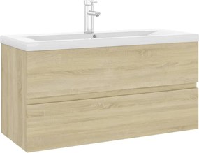 vidaXL Dulap cu chiuvetă încorporată, stejar sonoma, lemn prelucrat