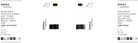 Aplica LED iluminat exterior ambiental IP54 OPERA negru