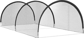 vidaXL Baseball & Softball Negru 702 x 369,5 x 243,5 cm Poliester