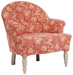 Fotoliu cu imprimeu floral, din stofa, Chambray