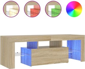 vidaXL Comodă TV cu lumini LED, stejar Sonoma, 120x35x40 cm