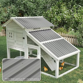 Outsunny Lot de 12 panouri din oțel galvanizat Rezistente la Intemperii, gri deschis, dim. unui panou 129L x 45l cm | Aosom Romania