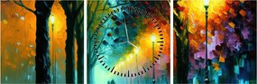 Tablou - Plimbare de noapte (cu ceas) (90x30 cm)