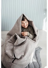 Fotoliu puf pentru copii crem cu tapițerie din catifea reiată Cocoon 100 – SLOWDOWN