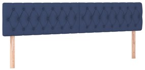 346388 vidaXL Tăblii de pat, 2 buc, albastru, 100x7x78/88 cm, textil