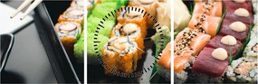 Tablou - Sushi (cu ceas) (90x30 cm)