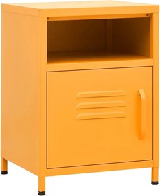 vidaXL Noptieră, galben muștar, 35x35x51 cm oțel