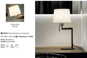 Veioza / Lampa de masa design elegant ARTIS bronz/alb