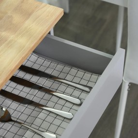 HOMCOM Dulap mobilier de bucătărie cu roți dulap de servire Insulă de bucătărie cu sertar de dulap și suport cârpe - gri | Aosom Romania