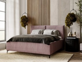 Pat matrimonial 140 cm Camtana (Roz + Negru) (cu somieră) (cu sp. depozitare). Promo -17%. 1104108