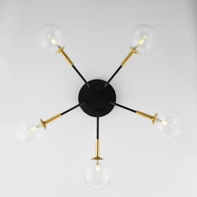 Lustră pe tijă Jupiter 2040 BURANO 5xG9/10W/230V negru/auriu/transparent