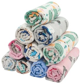 New Baby Scutece din flanel cu imprimeu Standard, 70 x 80 cm, set 10 buc.