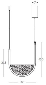 Suspensie  23166 Zambelis LED, Negru, Grecia