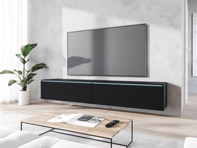 Dulap TV Dlana 180 MDF (Negru grafit +  Negru) (cu iluminat LED alb). 1106209