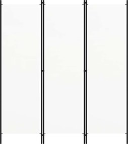 vidaXL Paravan de cameră cu 3 panouri, alb, 150 x 180 cm