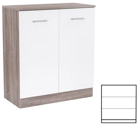 Comodă Miami cu 2 uși 80x92 cm alb-stejar York