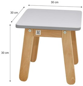 Scaun pentru copii Woody gri H30 cm