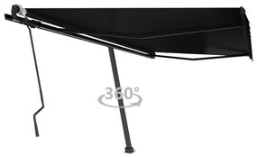 vidaXL Copertină autonomă retractabilă manual, antracit, 400x300 cm