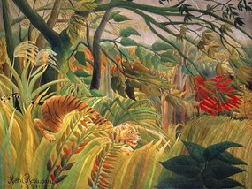 Reproducere Tiger in a Tropical Storn, Henri Rousseau