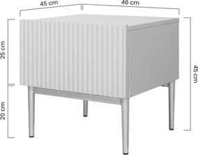 Set noptiera Nicole 46 cm - cashmir / picioare aurii