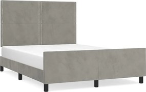 vidaXL Cadru de pat fără saltea, gri deschis, 140x200 cm, catifea