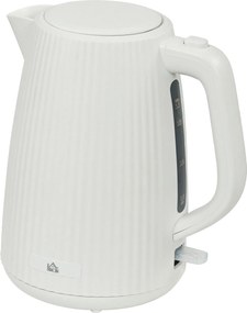 HOMCOM Fierbător Electric 1,7L 2025W cu Filtru Anticalcar Detașabil Oprire Automată Bază Rotativă 360° Crem | Aosom Romania