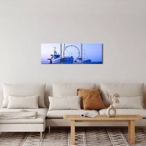 Tablou - Debarcarea în amurg (cu ceas) (90x30 cm)
