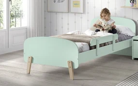 Set Pat Kiddy 90x200 cm cu Bară de Siguranță, pentru Camera Copii, Verde Mentă – Vipack