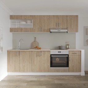 Set haaus V15, Lemn Natural/Alb, Blat Thermo 28 mm, L 240 cm