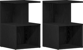 vidaXL Dulap de noapte 2 pcs Stejar Negru 35 x 35 x 55 cm