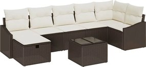 vidaXL Set de canapea cu pernă 7 pcs poliratan