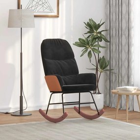 vidaXL Scaun balansoar, negru, catifea
