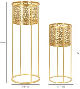 Suporturi pentru flori 2 buc. din metal ø 17 cm (înălțime 46 cm) Nat – Mauro Ferretti
