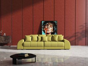 Canapea extensibilă dumonde cu 2 lăzi de depozitare si sezut confortabil din spuma high-density, Verona Enjoy Green 310x100 cm