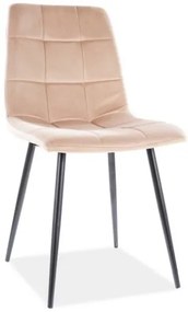 Scaun de bucaterie Mila Velvet, bej/negru